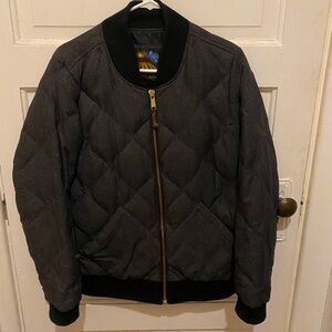 Eddie Bauer Gray Down Filled 1936 Skyliner Bomber Jacket Size XL
